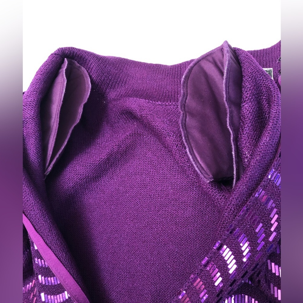 St. John Purple Knit Wave-Pattern Midi Dress - Picture 11 of 16